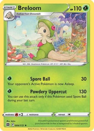 'Pokemon - 'Breloom 004/172  SWSH09 Brilliant Stars - Rare