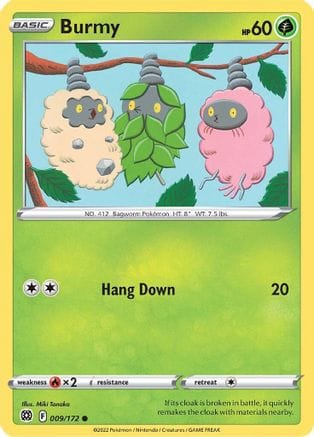 'Pokemon - 'Burmy 009/172  - Reverse Holofoil SWSH09 Brilliant Stars - Common