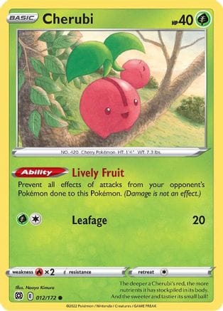 'Pokemon - 'Cherubi 012/172  SWSH09 Brilliant Stars - Common