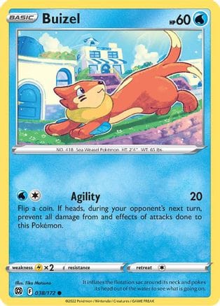 'Pokemon - 'Buizel 038/172  SWSH09 Brilliant Stars - Common