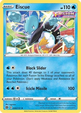 'Pokemon - 'Eiscue 044/172  - Reverse Holofoil SWSH09 Brilliant Stars - Rare