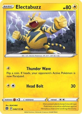 'Pokemon - 'Electabuzz 046/172  SWSH09 Brilliant Stars - Common
