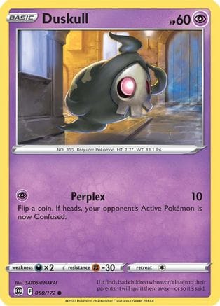 'Pokemon - 'Duskull 060/172  SWSH09 Brilliant Stars - Common