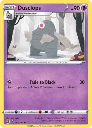 'Pokemon - 'Dusclops 061/172  SWSH09 Brilliant Stars - Uncommon