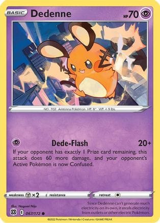 'Pokemon - 'Dedenne 067/172  - Reverse Holofoil SWSH09 Brilliant Stars - Common