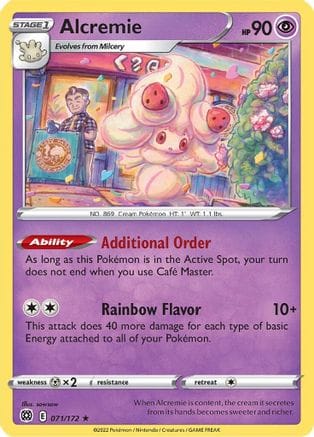 'Pokemon - 'Alcremie 071/172  - Reverse Holofoil SWSH09 Brilliant Stars - Rare