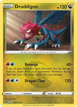 'Pokemon - 'Druddigon 113/172  SWSH09 Brilliant Stars - Rare