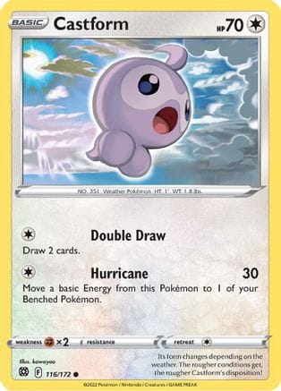 'Pokemon - 'Castform 116/172  - Reverse Holofoil SWSH09 Brilliant Stars - Common
