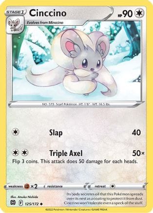 'Pokemon - 'Cinccino 125/172  SWSH09 Brilliant Stars - Uncommon