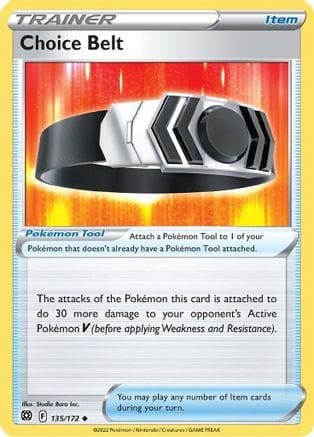 'Pokemon - 'Choice Belt 135/172  SWSH09 Brilliant Stars - Uncommon