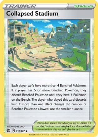 'Pokemon - 'Collapsed Stadium 137/172  SWSH09 Brilliant Stars - Uncommon
