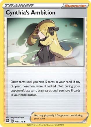 'Pokemon - 'Cynthia's Ambition 138/172  - Reverse Holofoil SWSH09 Brilliant Stars - Uncommon