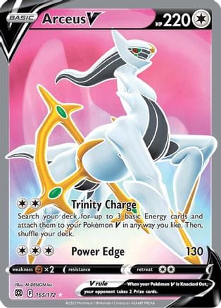 'Pokemon - 'Arceus V (Full Art) 165/172  - Holofoil SWSH09 Brilliant Stars - Ultra Rare