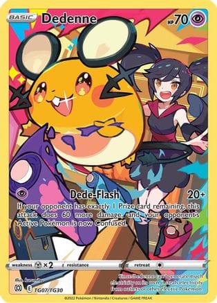 'Pokemon - 'Dedenne TG07/TG30  - Holofoil SWSH09 Brilliant Stars Trainer Gallery - Ultra Rare