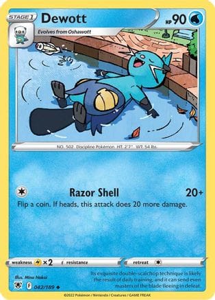 'Pokemon - 'Dewott 042/189  - Reverse Holofoil SWSH10 Astral Radiance - Uncommon