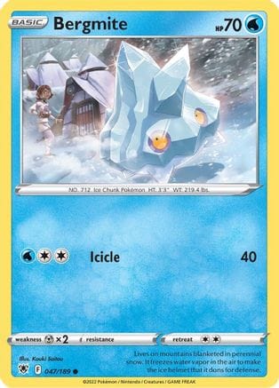 'Pokemon - 'Bergmite 047/189  SWSH10 Astral Radiance - Common