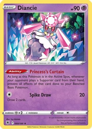 'Pokemon - 'Diancie 068/189  - Holofoil SWSH10 Astral Radiance - Holo Rare