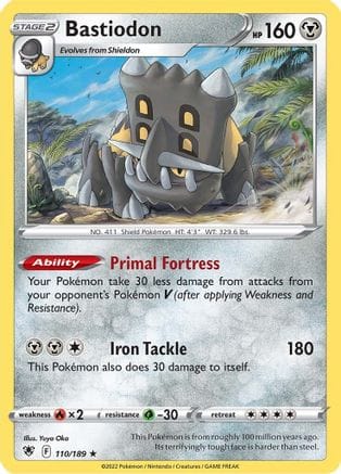 'Pokemon - 'Bastiodon 110/189  - Holofoil SWSH10 Astral Radiance - Holo Rare