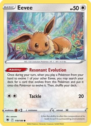 'Pokemon - 'Eevee 119/189  SWSH10 Astral Radiance - Common