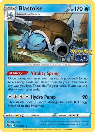 'Pokemon - 'Blastoise 017/078  - Holofoil Pokemon GO - Holo Rare