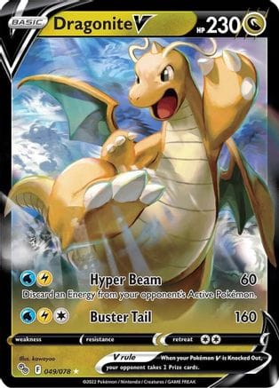'Pokemon - 'Dragonite V 049/078  - Holofoil Pokemon GO - Ultra Rare