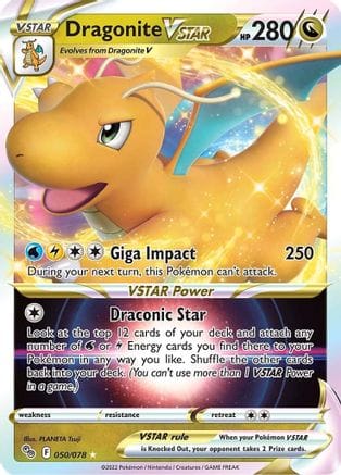 'Pokemon - 'Dragonite VSTAR 050/078  - Holofoil Pokemon GO - Ultra Rare