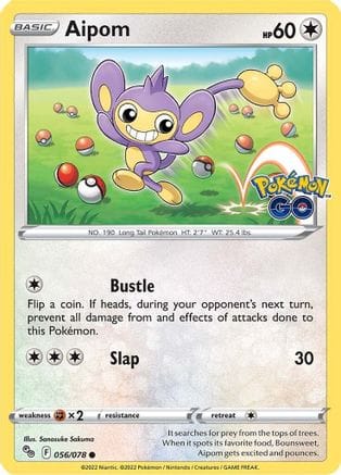 'Pokemon - 'Aipom 056/078  Pokemon GO - Common