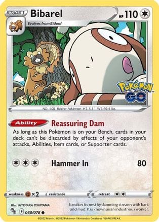 'Pokemon - 'Bibarel 060/078  Pokemon GO - Common