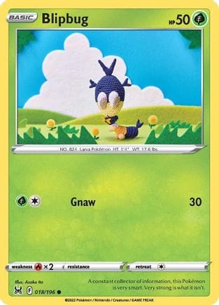 'Pokemon - 'Blipbug 018/196  SWSH11 Lost Origin - Common