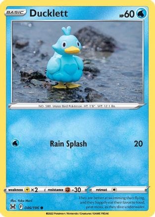 'Pokemon - 'Ducklett 046/196  - Reverse Holofoil SWSH11 Lost Origin - Common