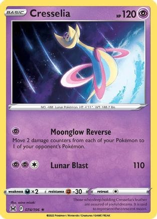 'Pokemon - 'Cresselia 074/196  - Holofoil SWSH11 Lost Origin - Holo Rare