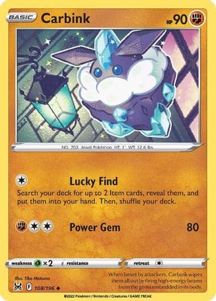 'Pokemon - 'Carbink 108/196  - Reverse Holofoil SWSH11 Lost Origin - Uncommon