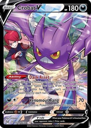 'Pokemon - 'Crobat V TG20/TG30  - Holofoil SWSH11 Lost Origin Trainer Gallery - Ultra Rare