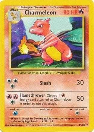 'Pokemon - 'Charmeleon 024/102  Base Set - Uncommon