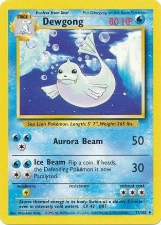 'Pokemon - 'Dewgong 025/102  Base Set - Uncommon