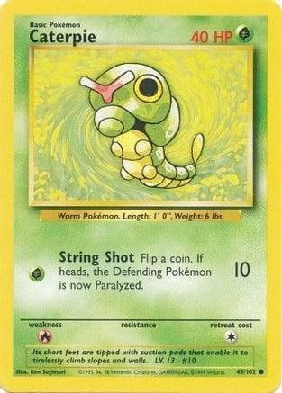 'Pokemon - 'Caterpie 045/102  Base Set - Common