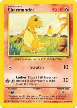 'Pokemon - 'Charmander 046/102  Base Set - Common