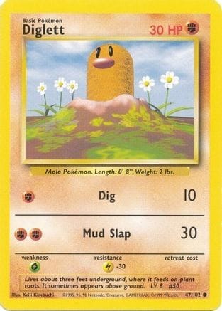 'Pokemon - 'Diglett 047/102  Base Set - Common