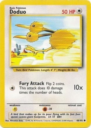 'Pokemon - 'Doduo 048/102  Base Set - Common