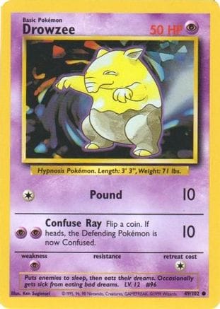 'Pokemon - 'Drowzee 049/102  Base Set - Common