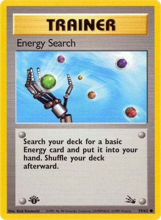 'Pokemon - 'Energy Search 059/62  - Unlimited Fossil - Common