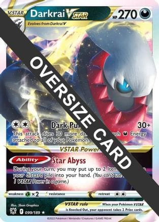 'Pokemon - 'Darkrai VSTAR 099/189  - Holofoil Jumbo Cards - Promo