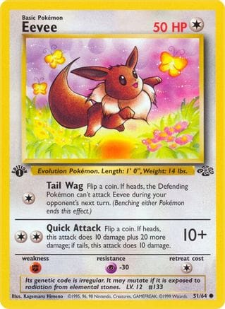 'Pokemon - 'Eevee 051/64  - 1st Edition Jungle - Common