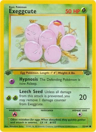 'Pokemon - 'Exeggcute 052/64  - 1st Edition Jungle - Common