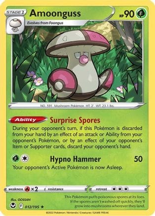 'Pokemon - 'Amoonguss 012/195  SWSH12 Silver Tempest - Rare
