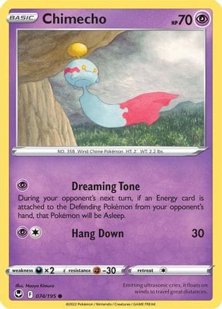 'Pokemon - 'Chimecho 074/195  - Reverse Holofoil SWSH12 Silver Tempest - Common