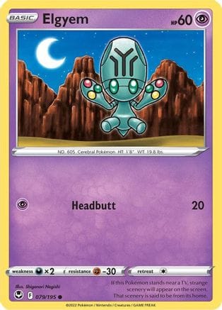 'Pokemon - 'Elgyem 079/195  SWSH12 Silver Tempest - Common