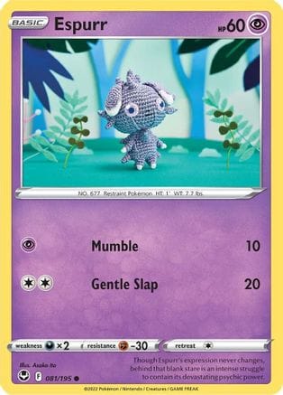 'Pokemon - 'Espurr 081/195  SWSH12 Silver Tempest - Common