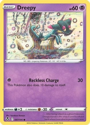 'Pokemon - 'Dreepy 087/195  - Reverse Holofoil SWSH12 Silver Tempest - Common