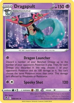 'Pokemon - 'Dragapult 089/195  - Holofoil SWSH12 Silver Tempest - Holo Rare